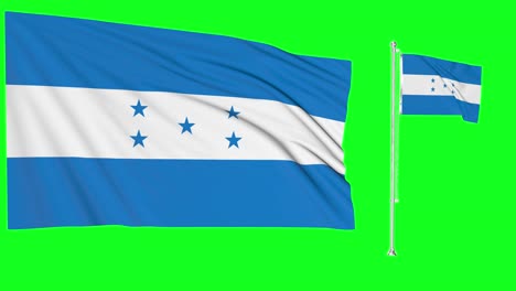 Green-Screen-Waving-Honduras-Flag-or-flagpole