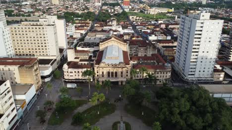 Back-travel-open-shot-revealing-the-city-of-Ribeirão-Preto-in-Brazil's-country-side