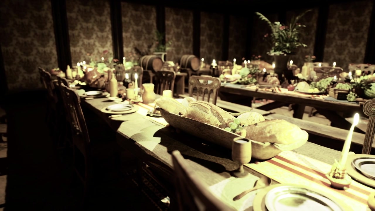 Charming evening with gentle lights and fragrant flower arrangements