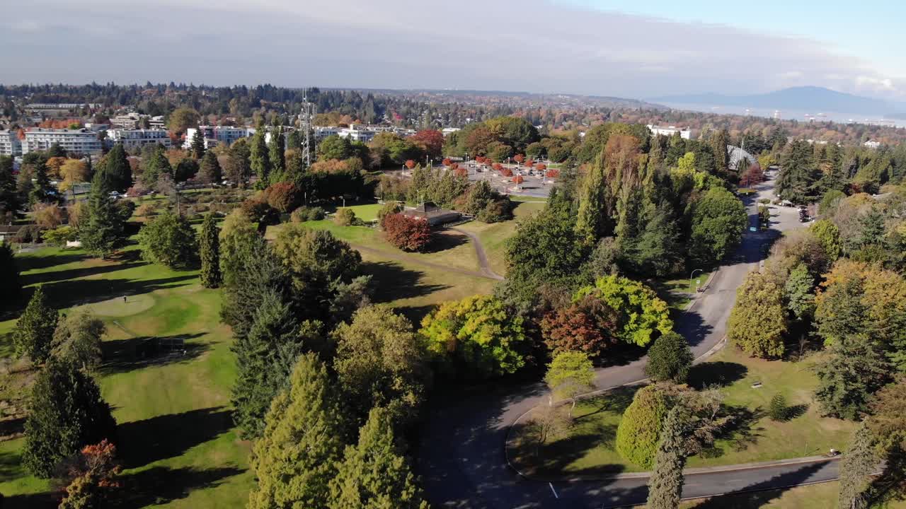 antena de drones delanteros del campo de golf de vancouver