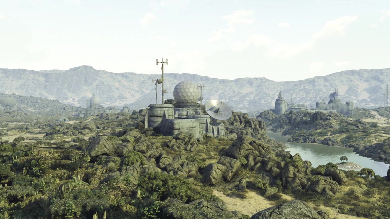 Calm research station situated on height surrounded by natural beauty