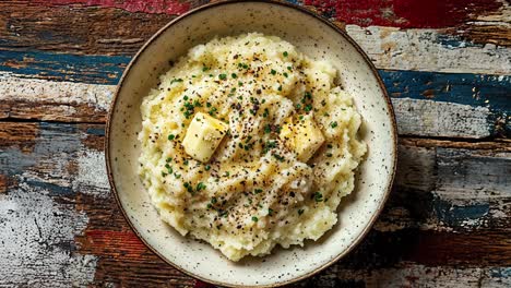 creamy mashed potatoes with butter and herbs