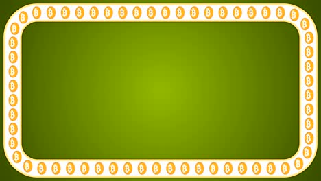 bitcoin cryptocurrency green background rectangle border frame banner