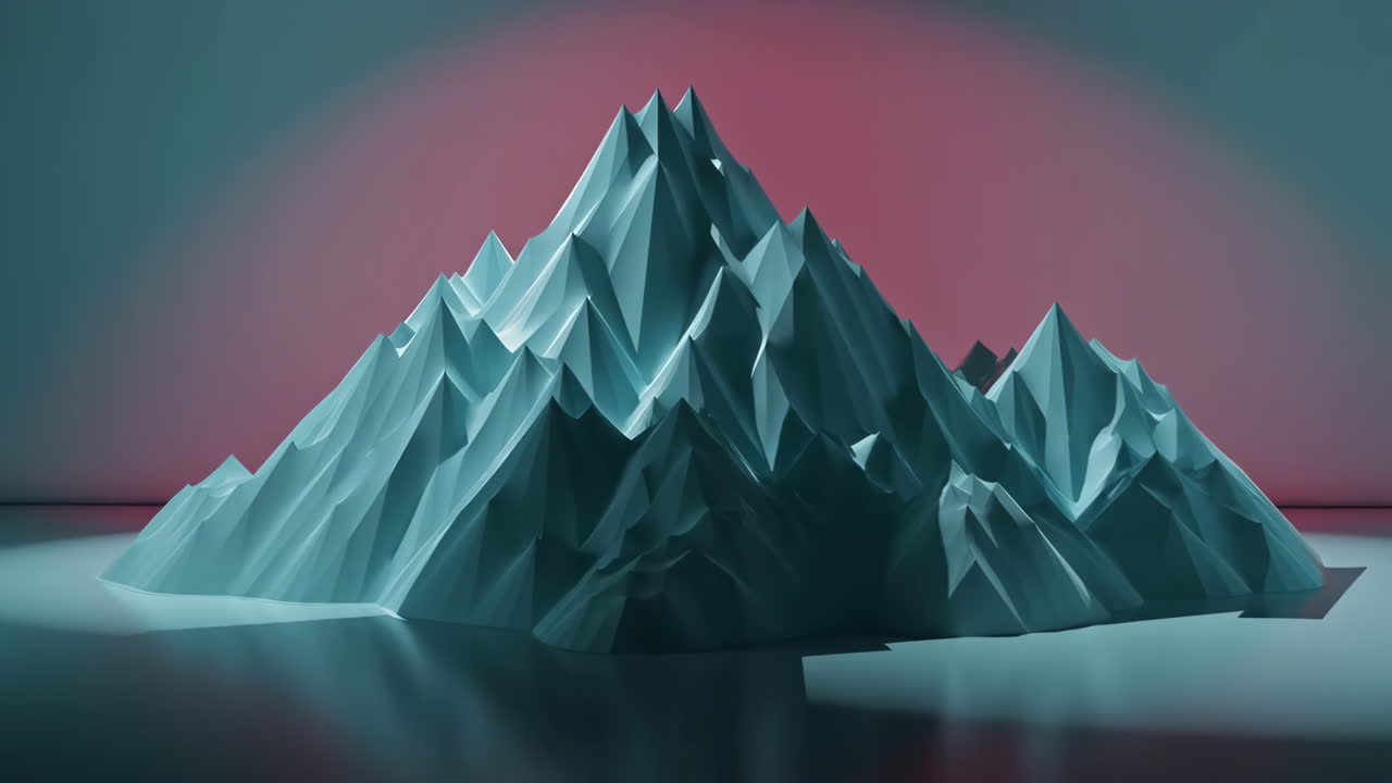 Low Poly Iceberg Mountain Range Abstract Digital Art