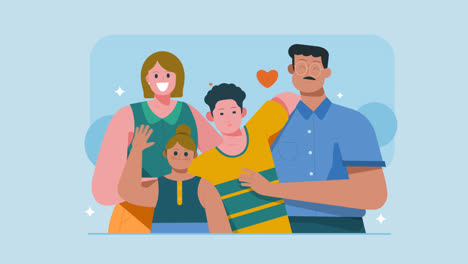 an animation of a organic flat international day of families illustration