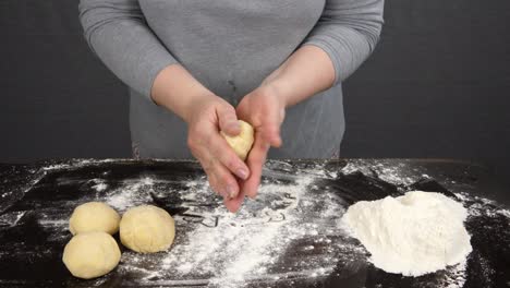 we form and roast dough pies.