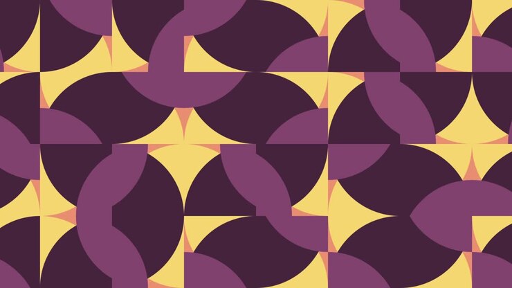 Vintage abstract pattern with multicolor geometric shapes. Motion graphic background in a flat design with geometric elements. Seamless geometric background with various dynamic tiles
