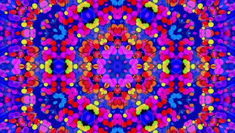 simetría estelar. efecto caleidoscopio de superficie líquida ondulada brillante con círculos distorsionados flotan como gotas de pintura en aceite. fondo creativo con gradiente multicolor en 4k. 3d