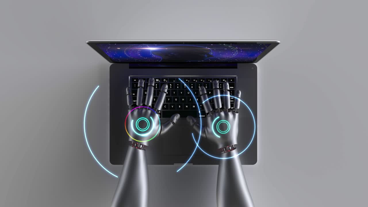 노트북 컴퓨터를 사용하는 첨단 로 손