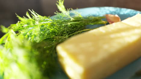 cheese with herbs on a plate