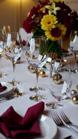formal table setting for a holiday dinner