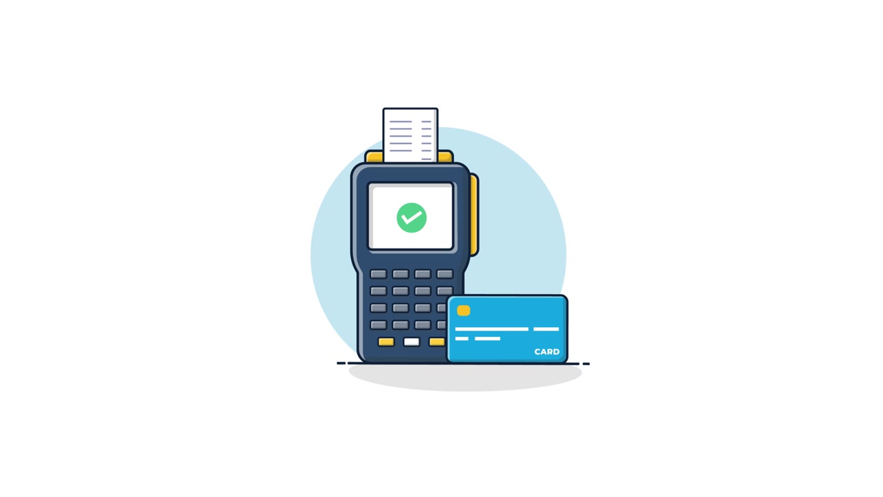 Animated Illustration of Successful Credit Card Payment with POS Terminal