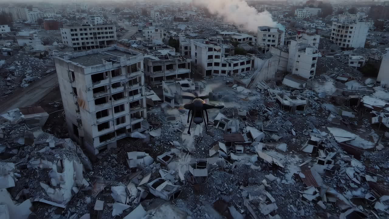 Drone Survey of a War-Torn City