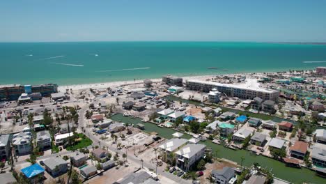 Drone-aerial-view-of-fort-myers-beach-homes-and-real-estate