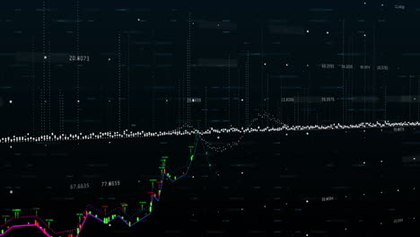 animation of financial data processing against black background