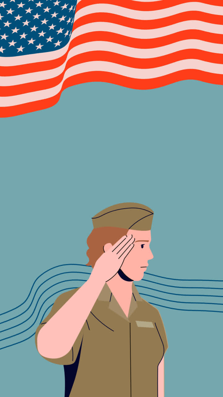 An animation of a Flat veterans day instagram posts collection