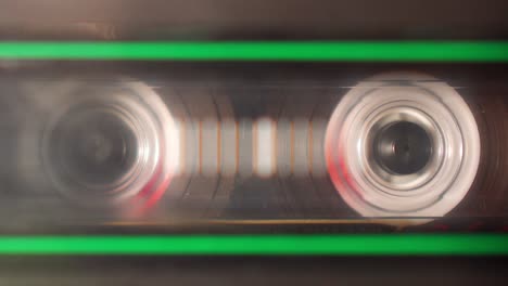 audio cassette rewind close-up