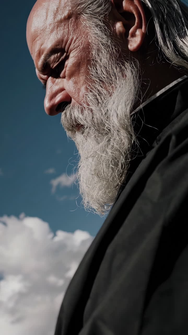 hombre anciano en oración