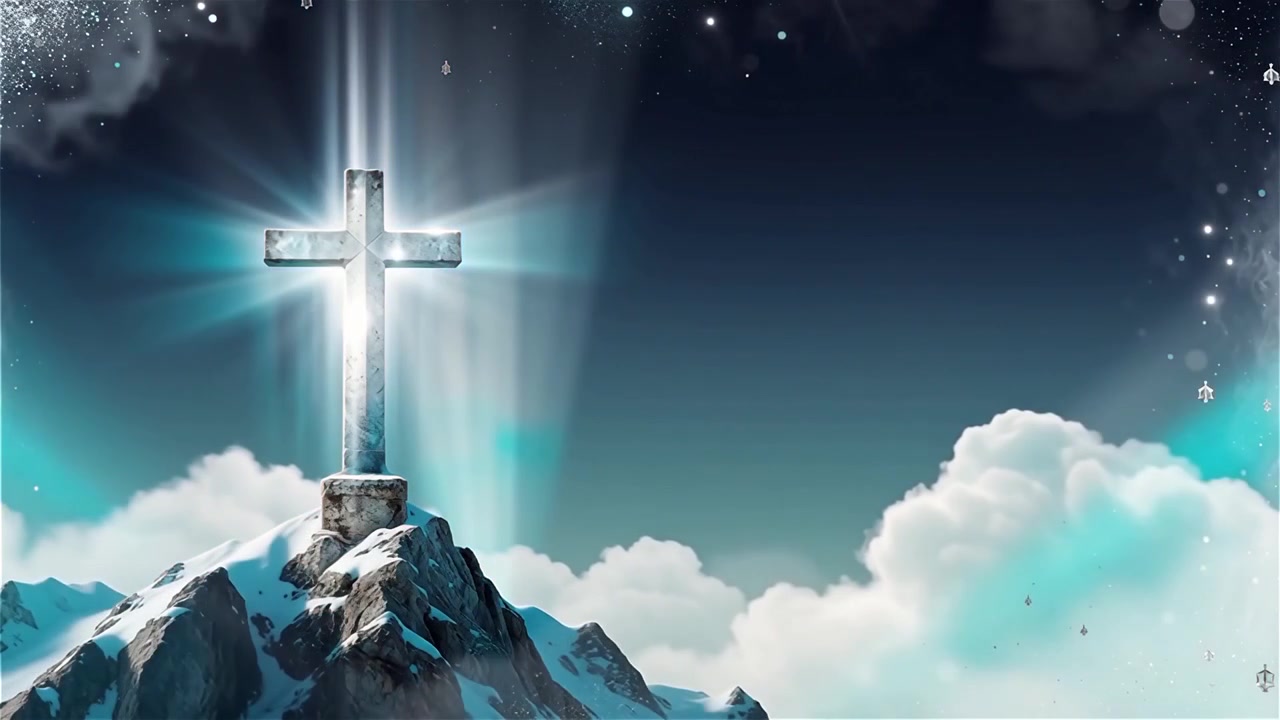 Christian Cross Heavenly Light Worship Background