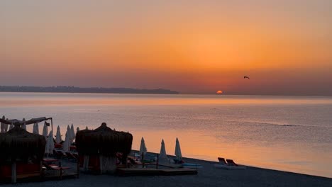 antalya turkey sunrise morning twilight orange color dusk in dawn sunset golden time sea landscape in hazy day in summer sun beach above mediterranean horizon alanya turkish tent turquoise coast vibe