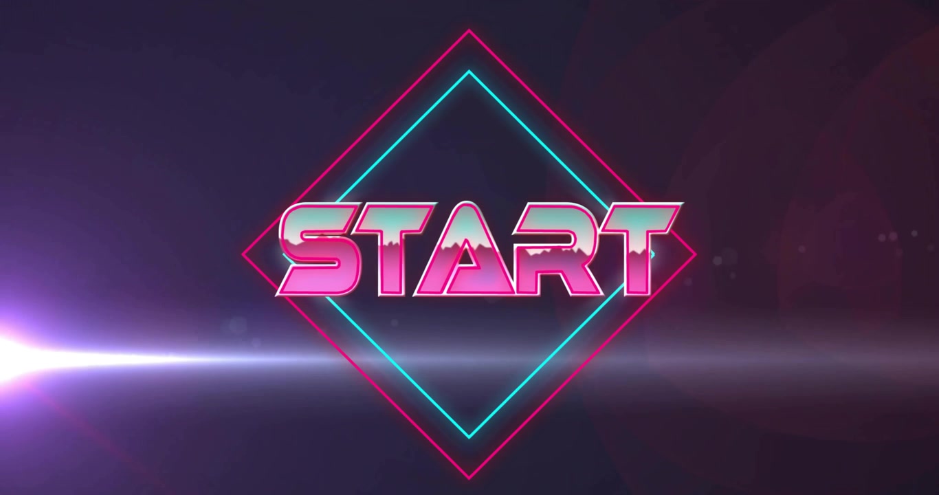 Animation of start text over light spot