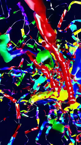 colorful confetti and streamers explosion