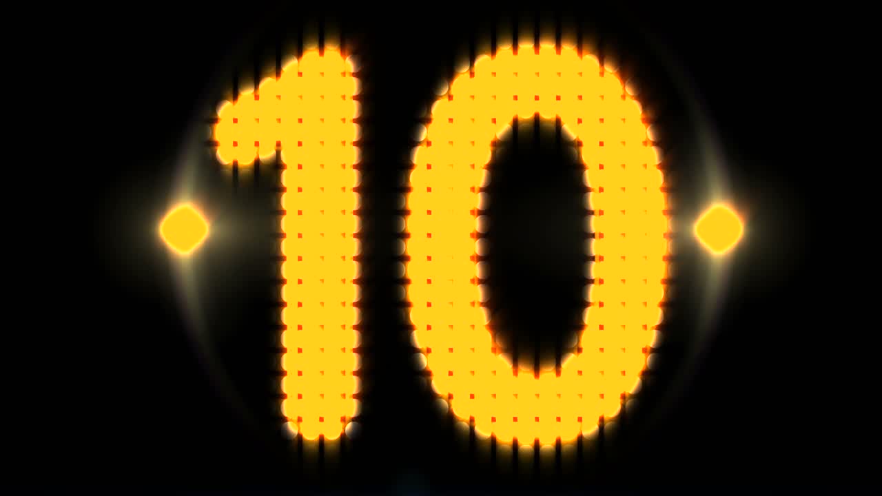 카운트다운 타이머의 디지털로 생성된 비디오