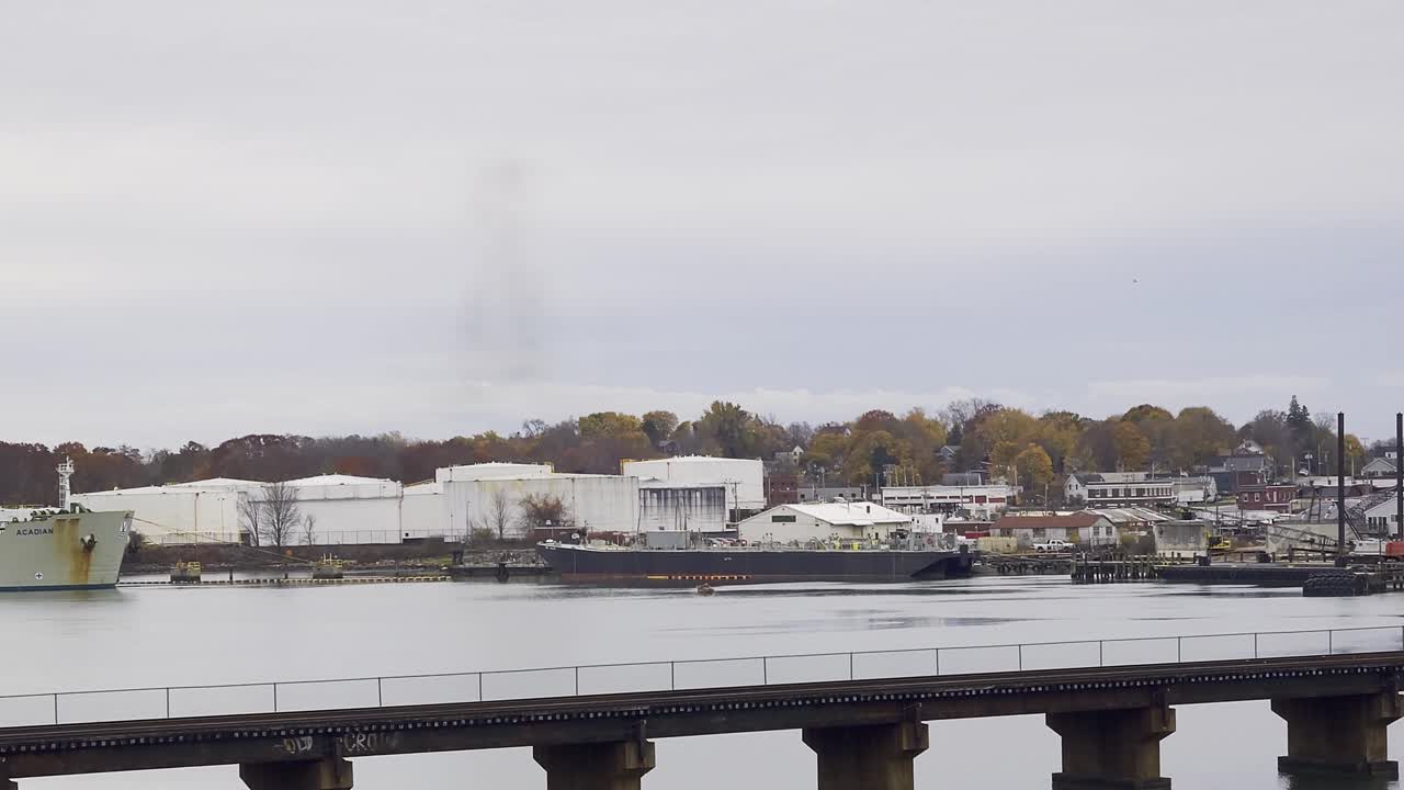 Oil terminal and railroad bridge oil tanks in PortlandMaine