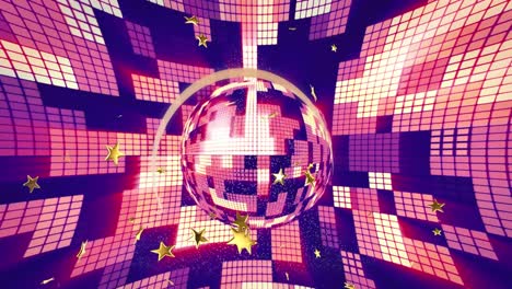 animation of stars over disco ball and moving columns