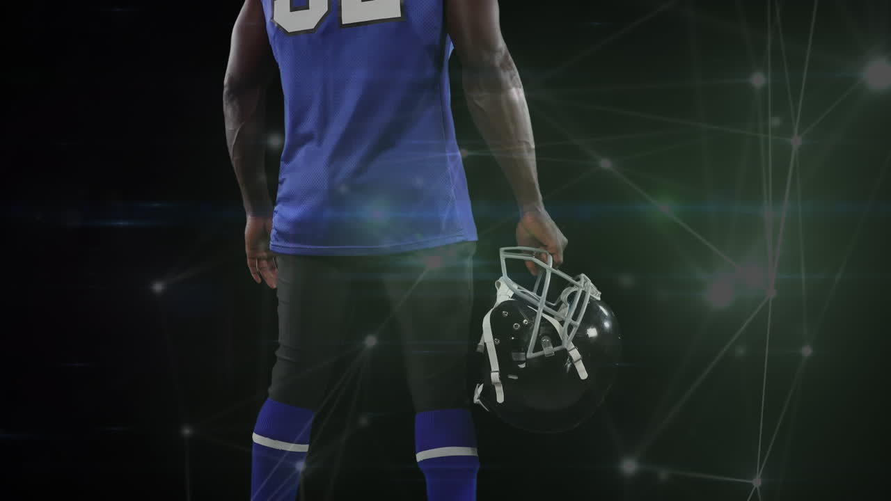 아프리카계 미국인 미식 축구 선수에 대한 연결 네트워크의 애니메이션