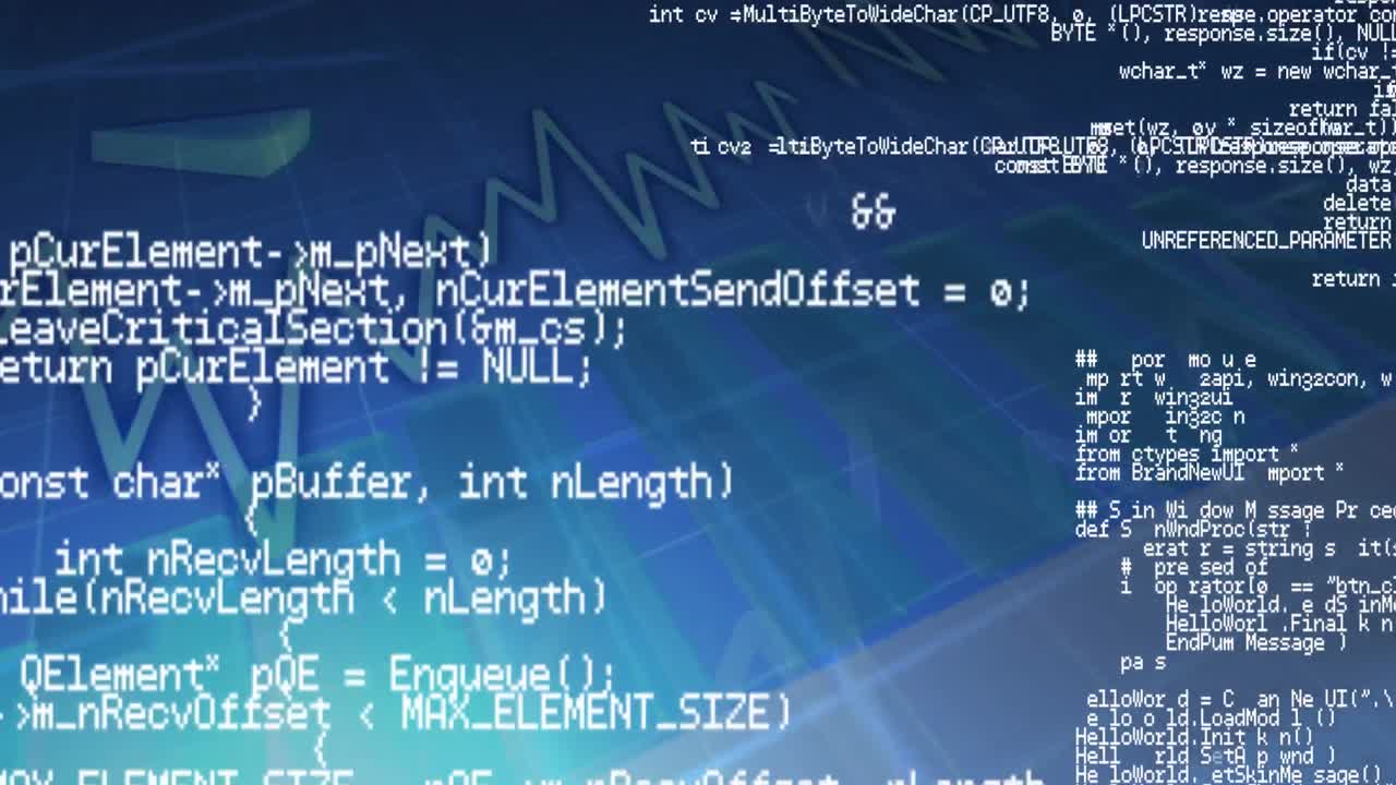 그래프와 통계로 그리드 라인의 디지털 애니메이션