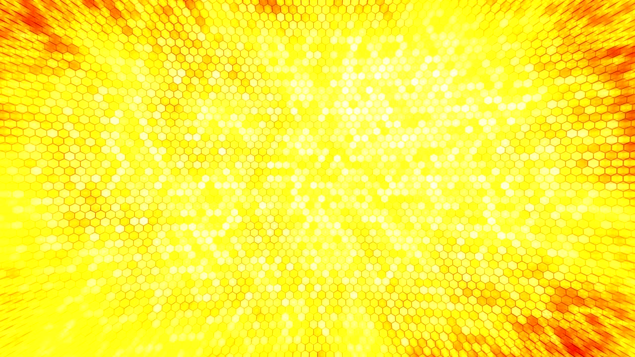 노란색 번개 벌 배경, 반이는 빛과 함께 반이는 전기 육각형, 비즈니스 기술 루프 애니메이션