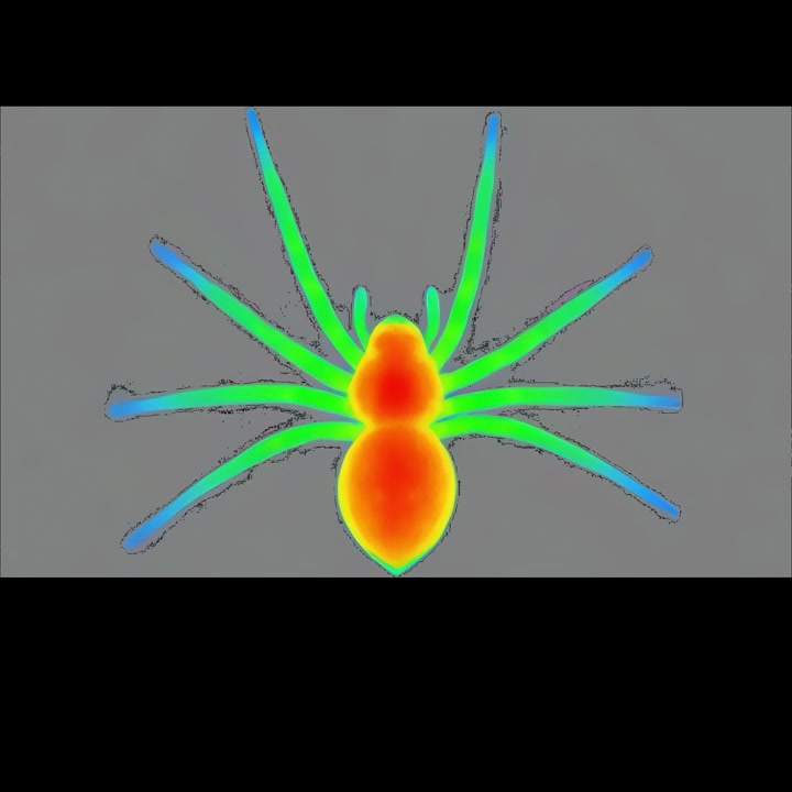Animated Spider with Thermal Color Gradient Effect