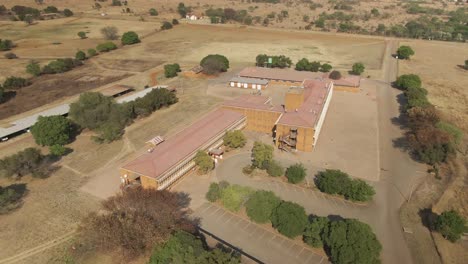 drone aerial footage of an agricultural college lecture buildings