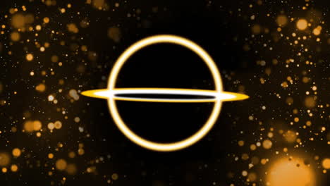 animación de círculos sobre fondo negro con puntos amarillos
