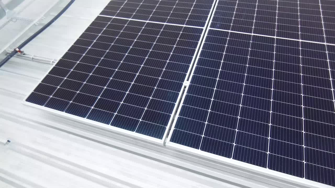 4k antena de techo solar del almacén, avión no tripulado