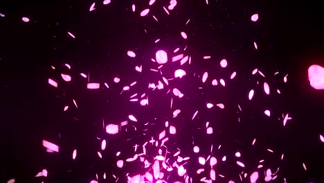 los pétalos de los cerezos en flor cayendo sobre un fondo rosado, animación de brillo en bucle,