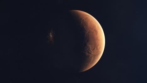 Realistische-Aufnahme-Einer-Drehung-Um-Den-Bewohnten-Mars-Der-Zukunft