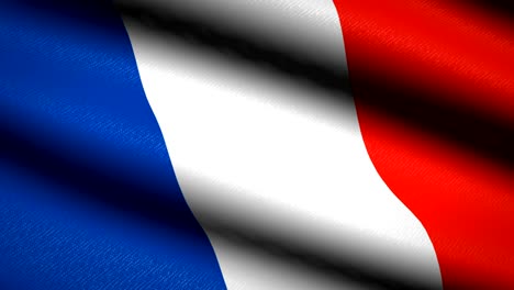 france flag waving textile textured background. seamless loop animation. full screen. slow motion. 4k video