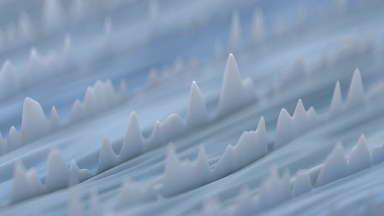 White wavy sine signal seamless loop 3D render animation