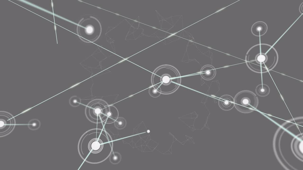 Animation of network of connections over grey background
