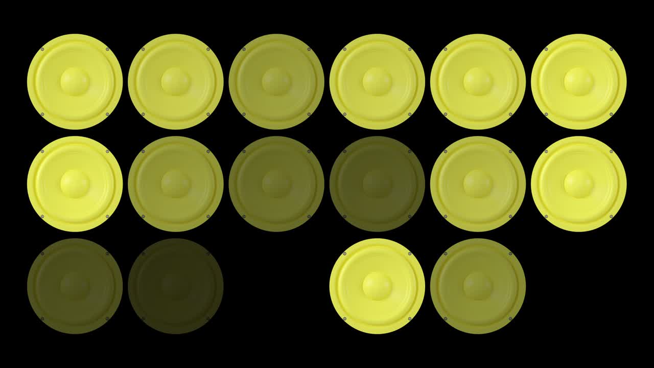 4K Abstract Loopable Audio Speaker Animation, Black Color Background
