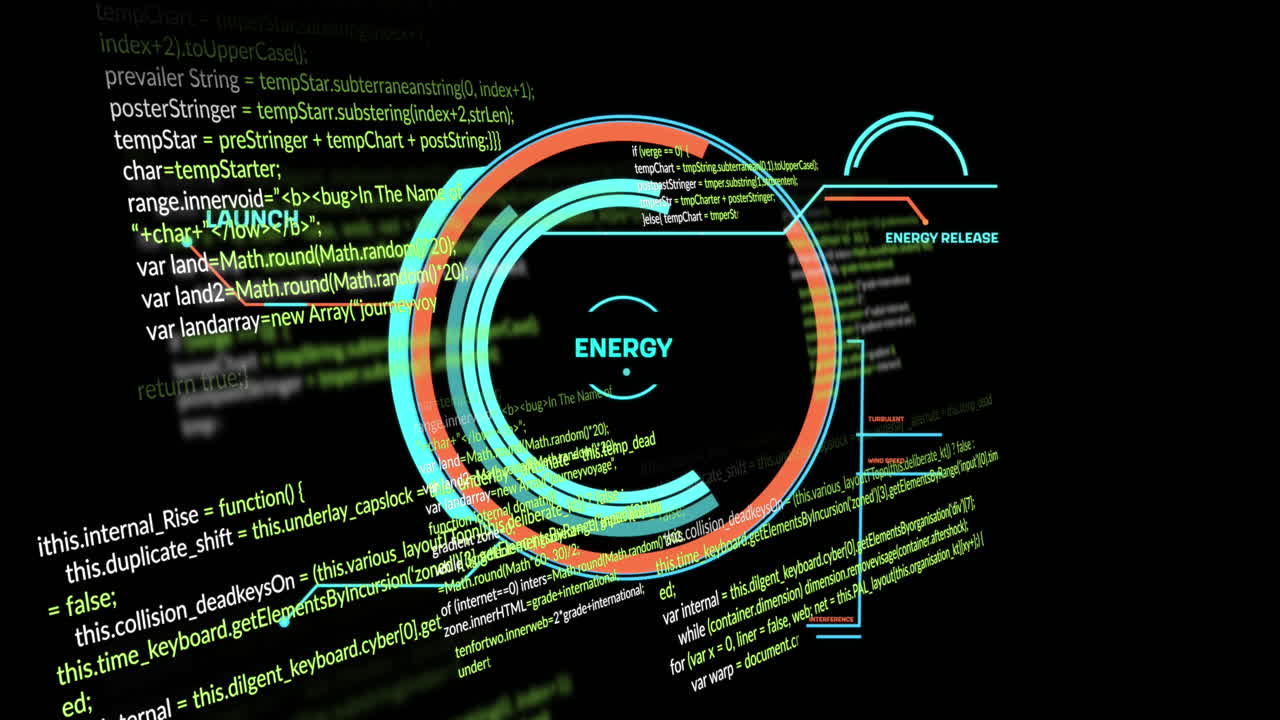 Animation of energy icon over data processing