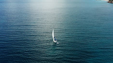 drone footage of sailboat in antigua