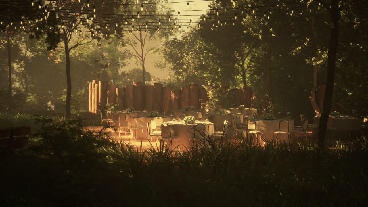 숲 속 의 시골적 인 결혼식