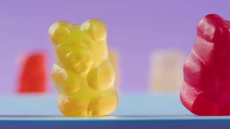 close-up of red and yellow gummy bears