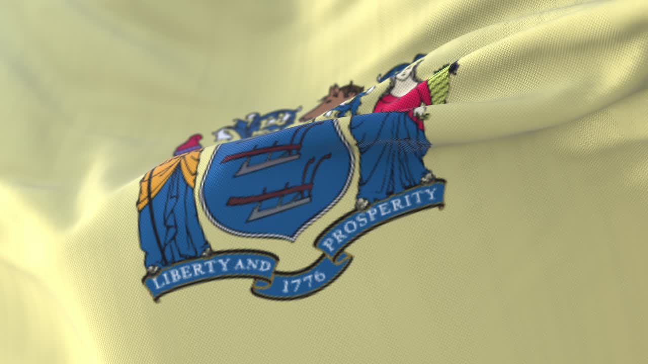 bandera del estado estadounidense de nueva jersey, región de los estados unidos.