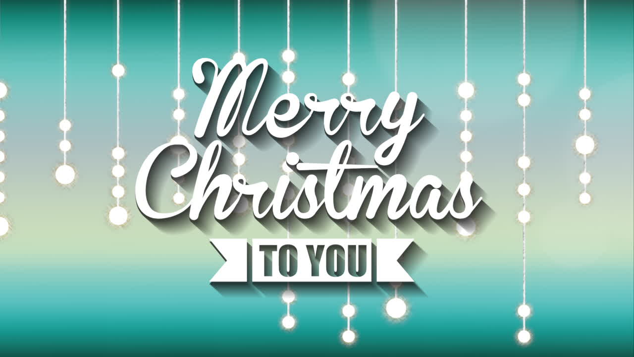 불빛이 매달린 메리 크리스마스 애니메이션