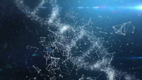 dna with polygonal connecting dots and lines