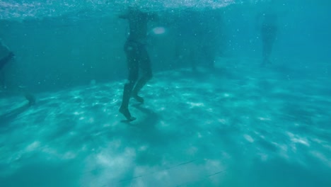 first-person view, the descent from the waterslide on holiday